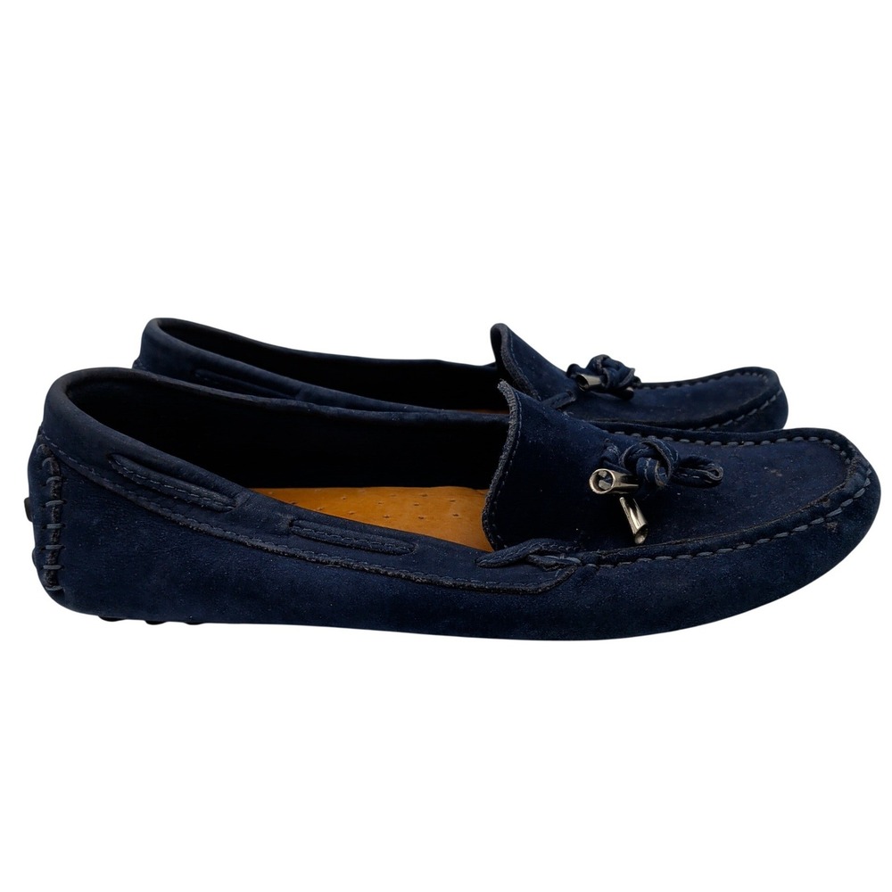 Mercanti Fiorentini Mens Navy Blue Suede Driving‎ Moccasins Tassel MF-3200 5.5B